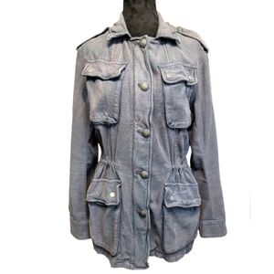 Free People Dark Gray NOT YOUR BROTHER'S Military Utility Jacket S